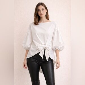 Active USA White Puff Sleeve Blouse